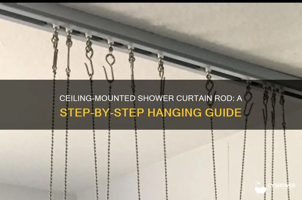 how to hang a shower curtain rod from the ceiling