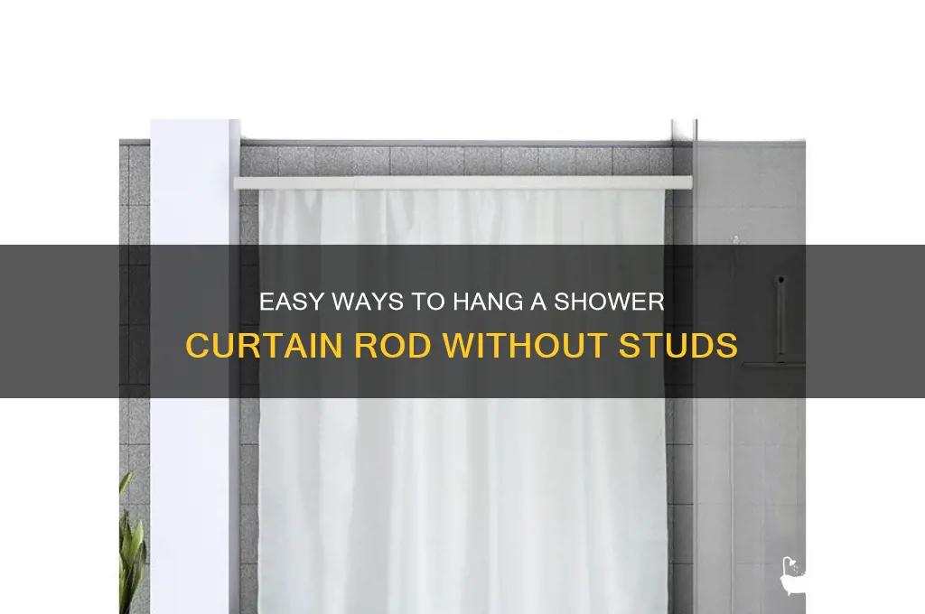 how to hang a shower curtain rod without studs