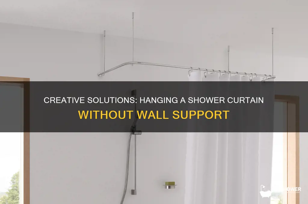 how to hang a shower curtain with no wall
