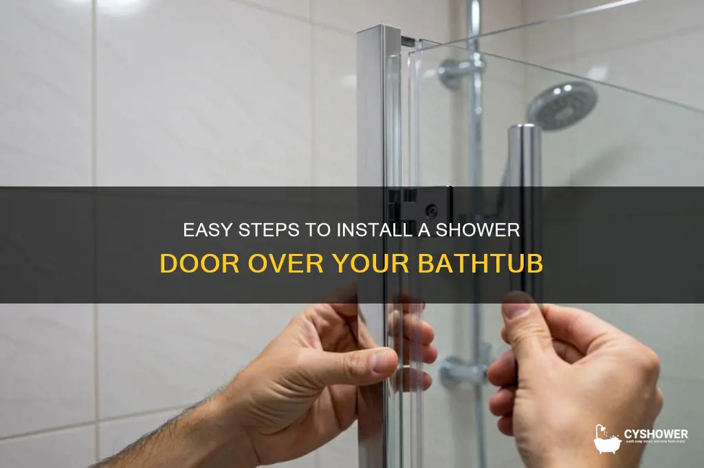 how to hang a shower door above a bathtub