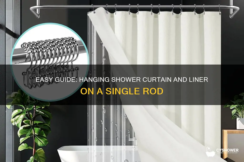 how to hang shower curtain and liner on one rod