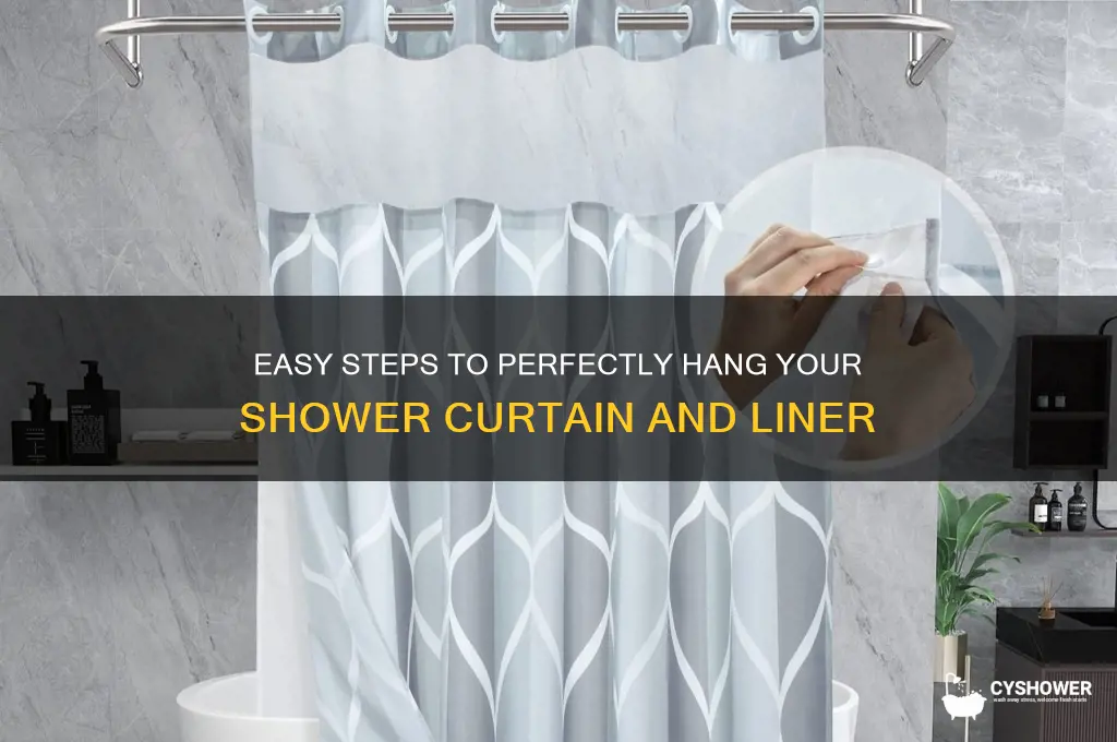 how to hang shower curtain and liner