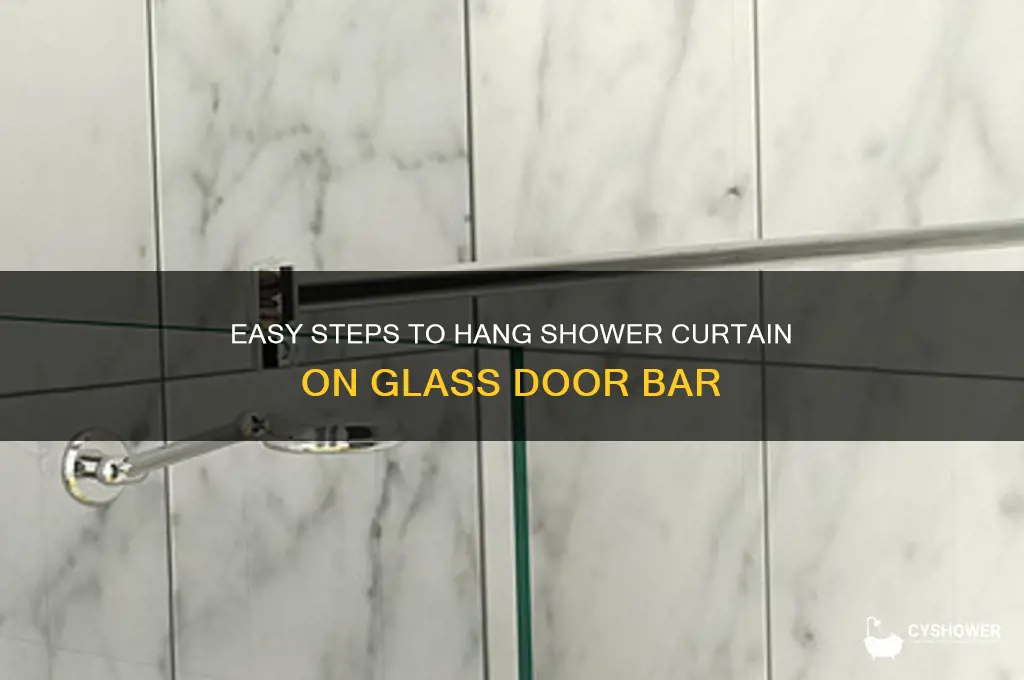 how to hang shower curtain on glass door bar
