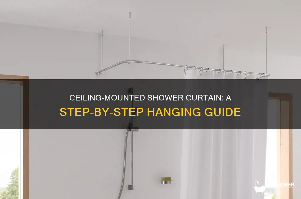 how to hang shower curtain to ceiling
