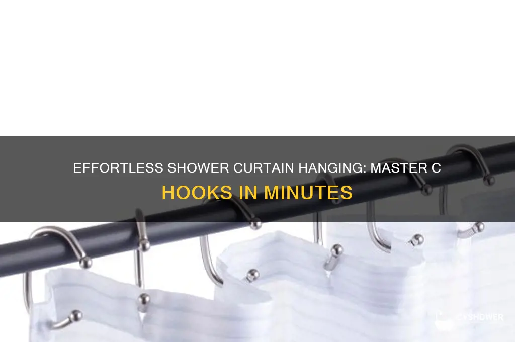 how to hang shower curtain with c hooks