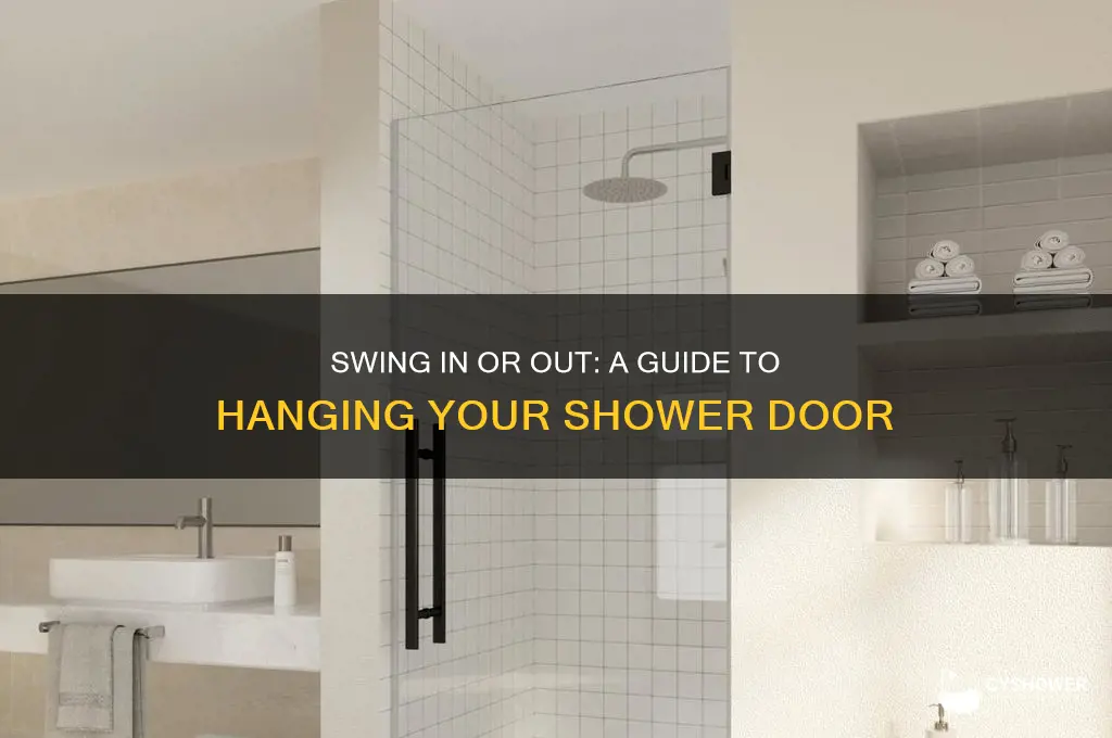 how to hang shower door to swing in or out