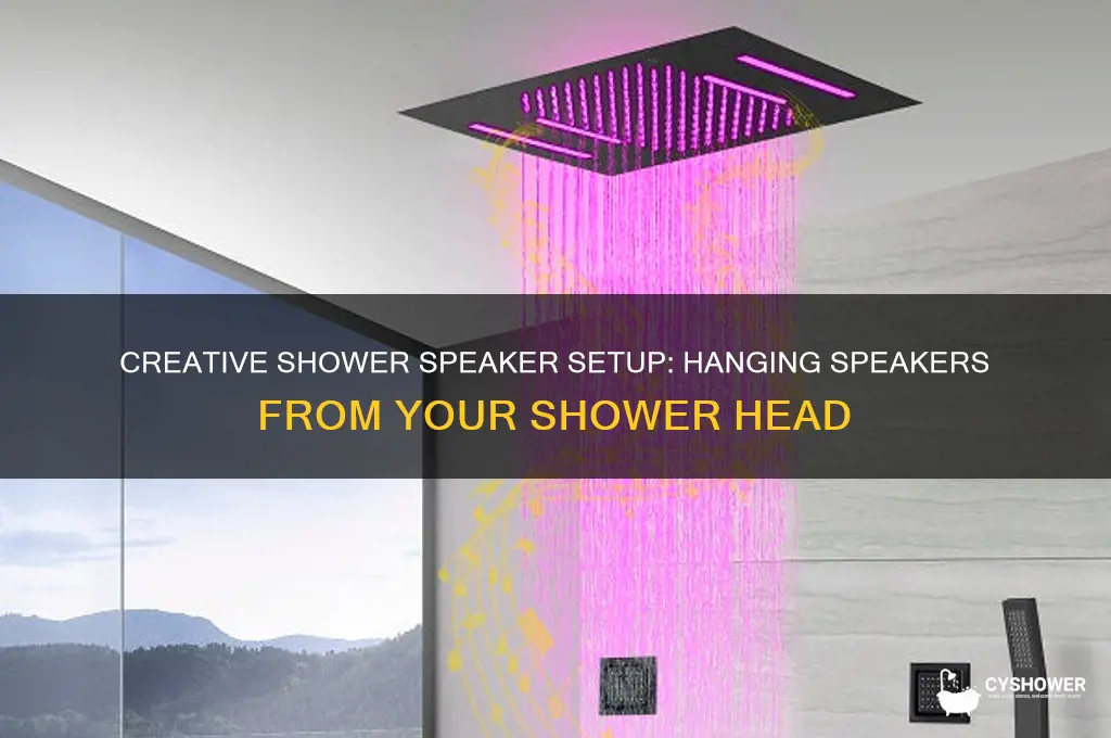 how to hang speaker from shower head