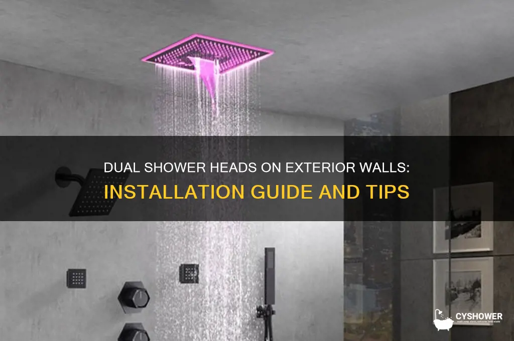 how to have two shower heads on outside walls