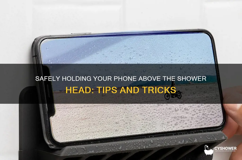 how to hold cell phomne above shower head