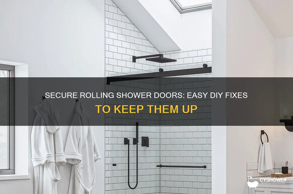 how to hold rolling shower doors up