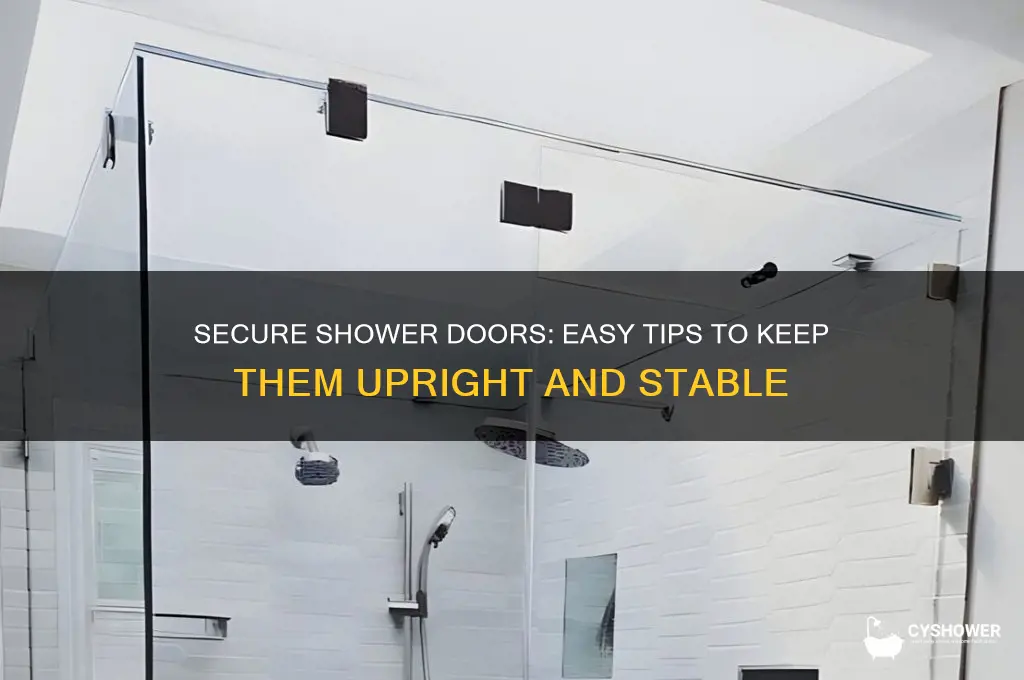 how to hold shower doors up