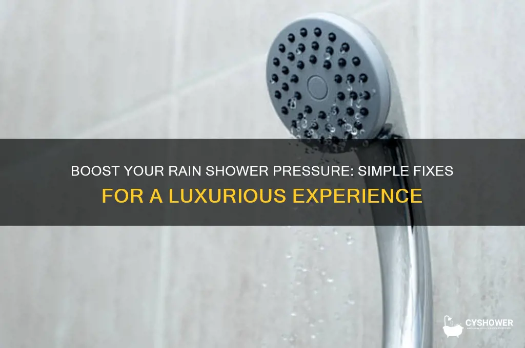 how to increase pressure in rain shower head