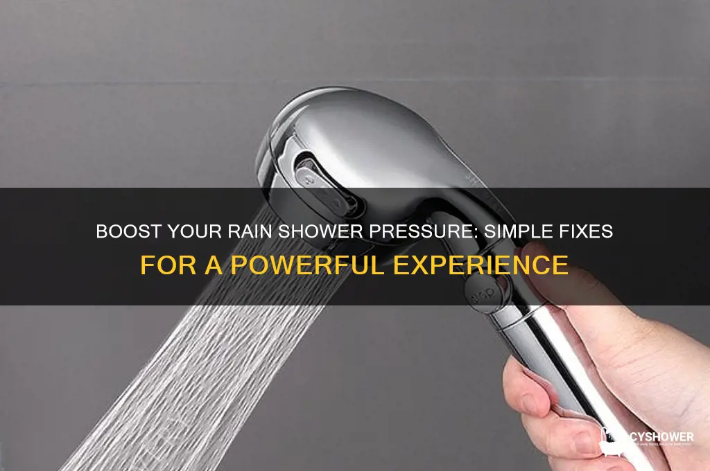 how to increase rain shower water pressure