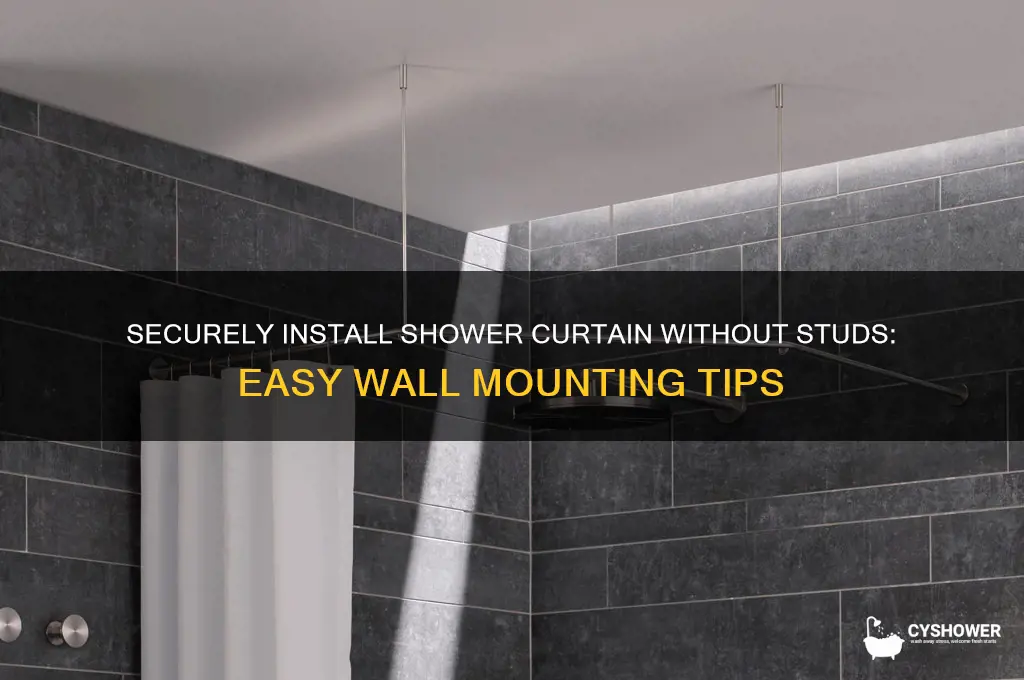 how to insert shower curtain into wall if no stud