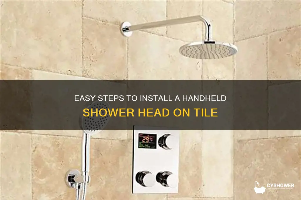 how to install a handheld shower head on tile