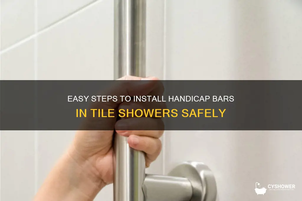 how to install a handicap bar in a tile shower