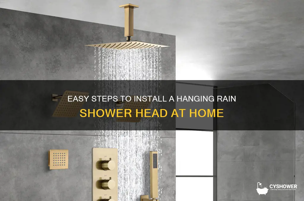 how to install a hanging rain shower head