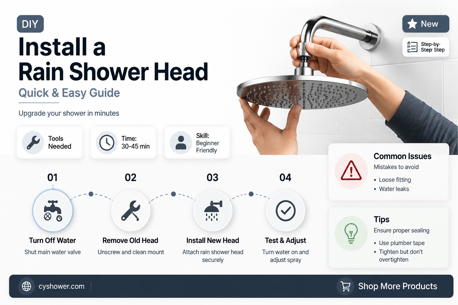 can i install a rain shower head