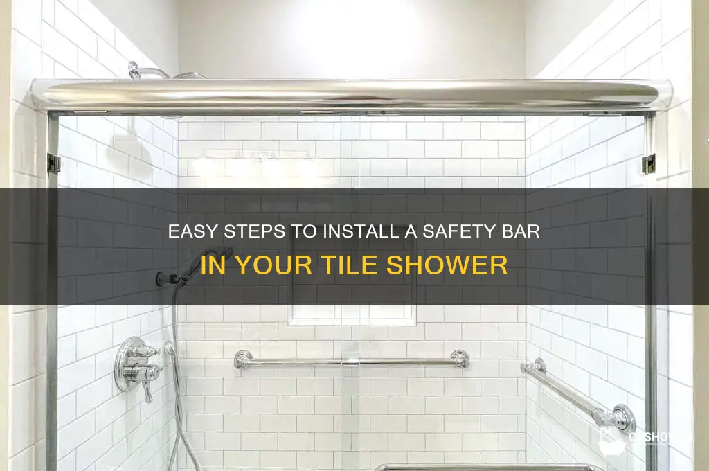 how to install a safety bar in a tile shower