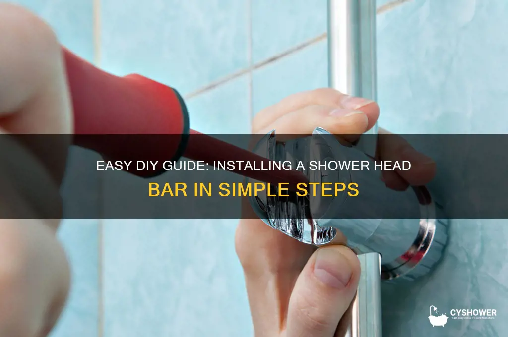 how to install a shower head bar
