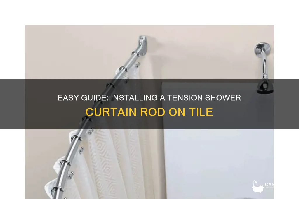 how to install a tension shower curtain rod on tile