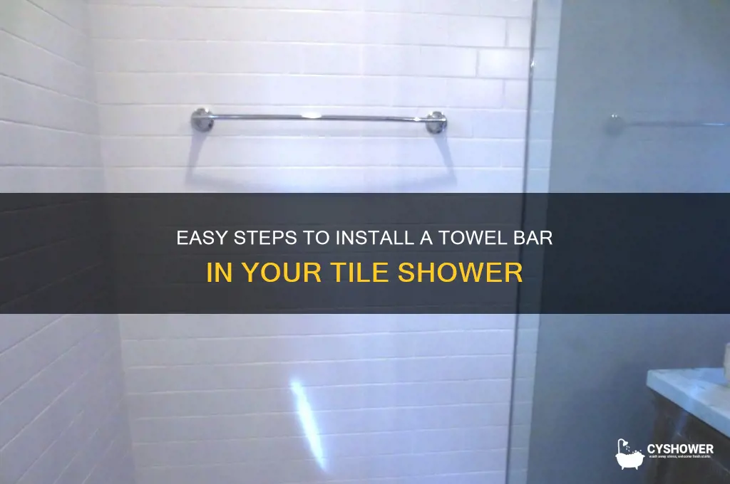 how to install a towel bar in a tile shower