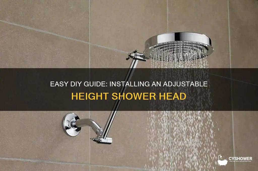 how to install adjustable height shower head