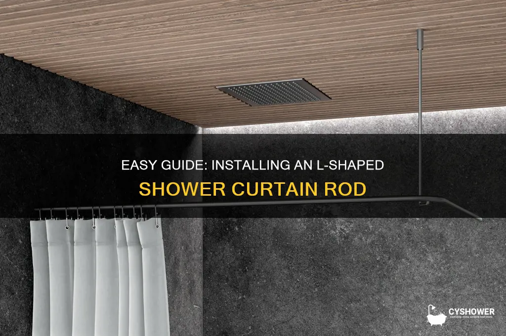 how to install an l shaped shower curtain rod