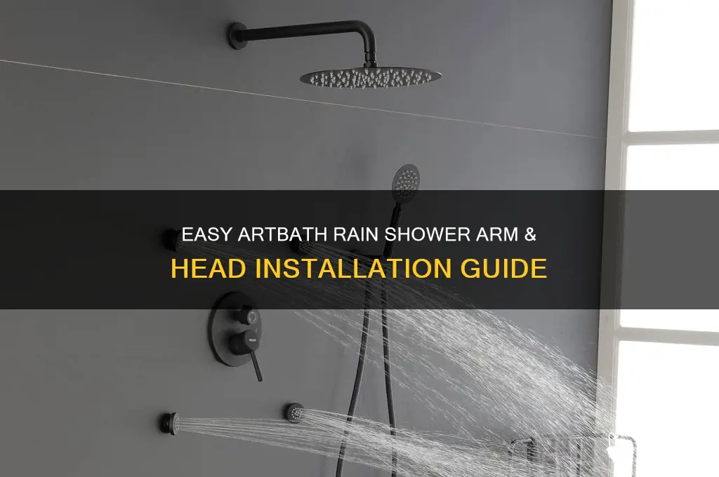 how to install artbath rain shower arm and head