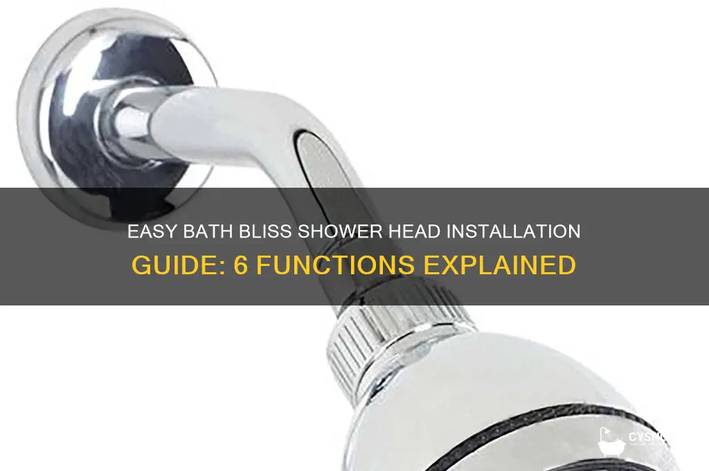 how to install bath biliss 6 function shower head