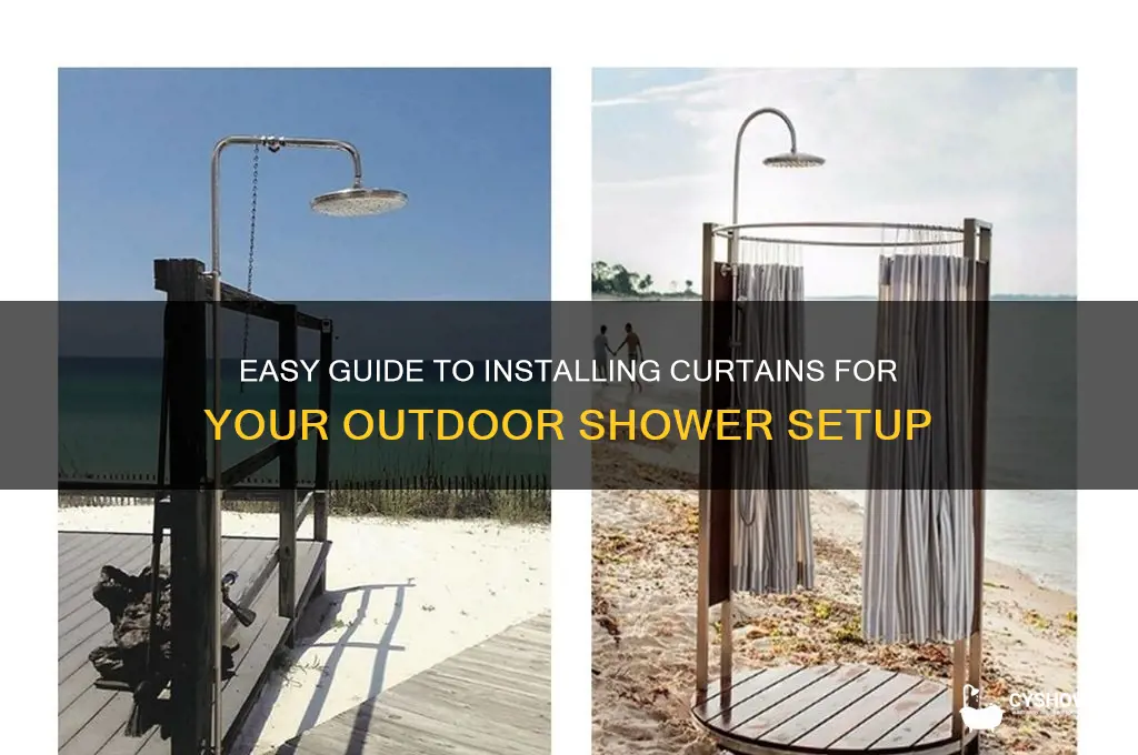 how to install curtain to outdoor shower free standing