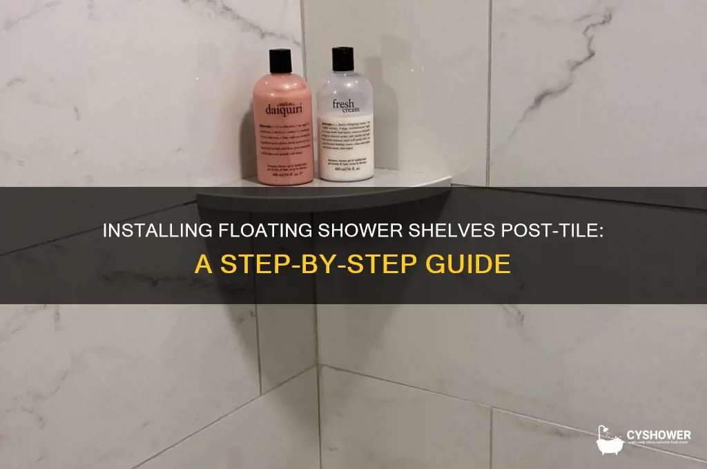 how to install floating shelves in shower after tile
