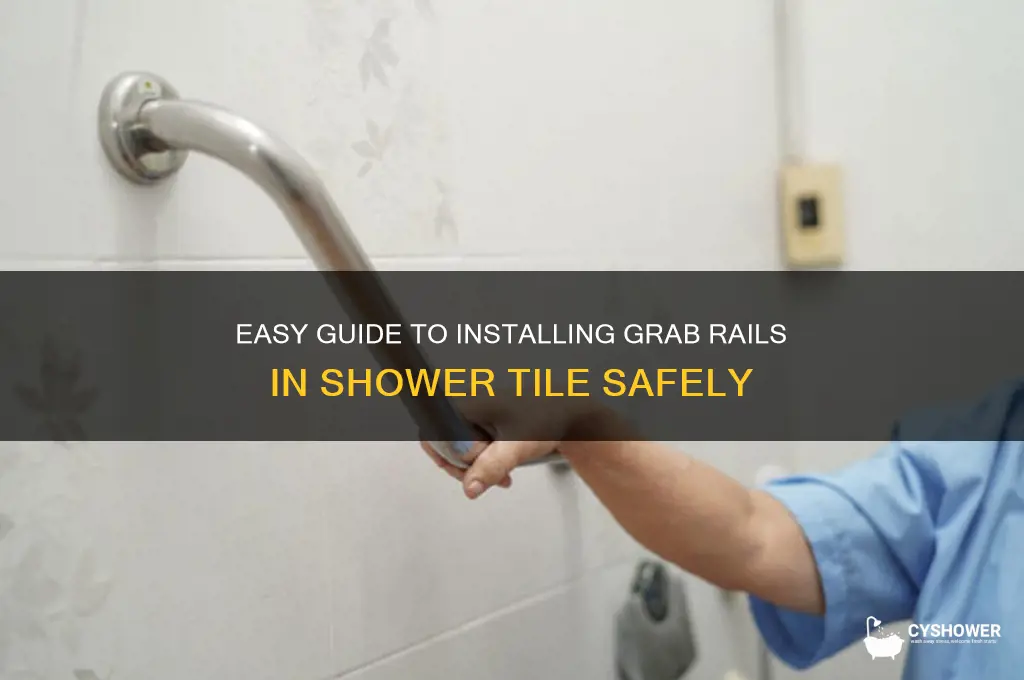 how to install grab rail in shower tile