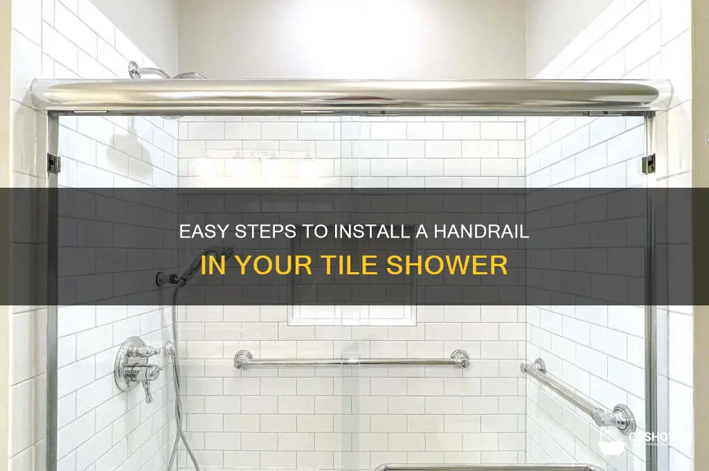 how to install handrail in tile shower