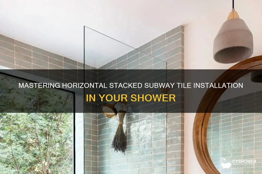 how to install horizontal stacked subway tile in a shower