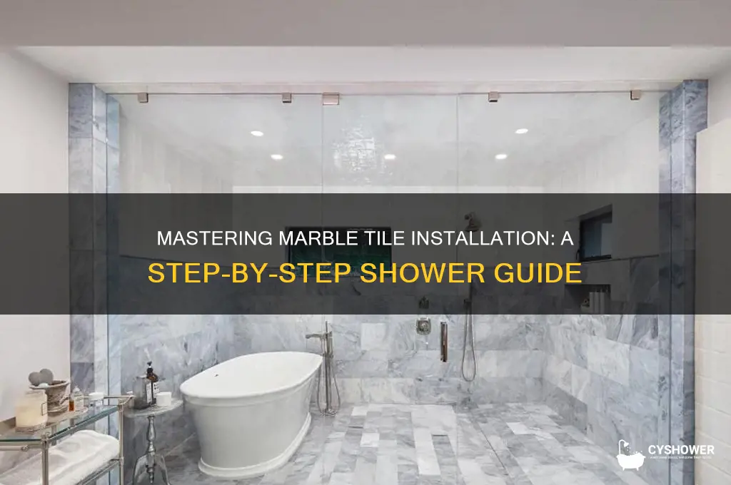 how to install marble tile in a shower