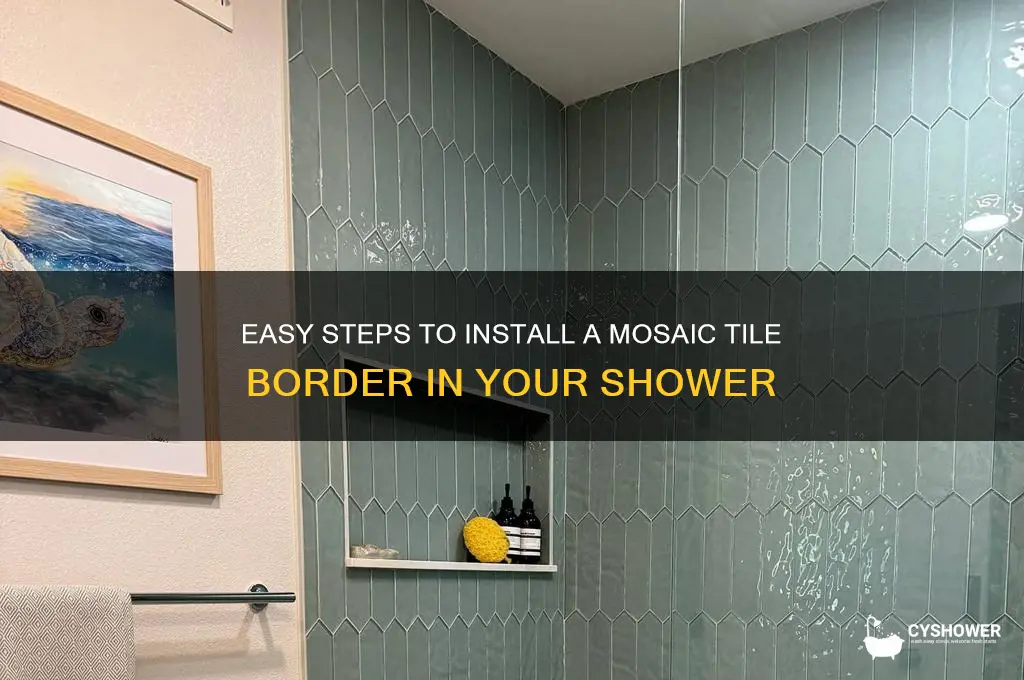 how to install mosaic tile border in shower