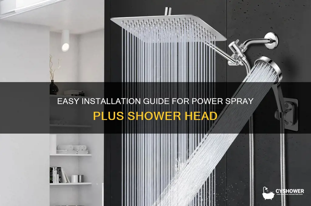how to install power spray plus shower head