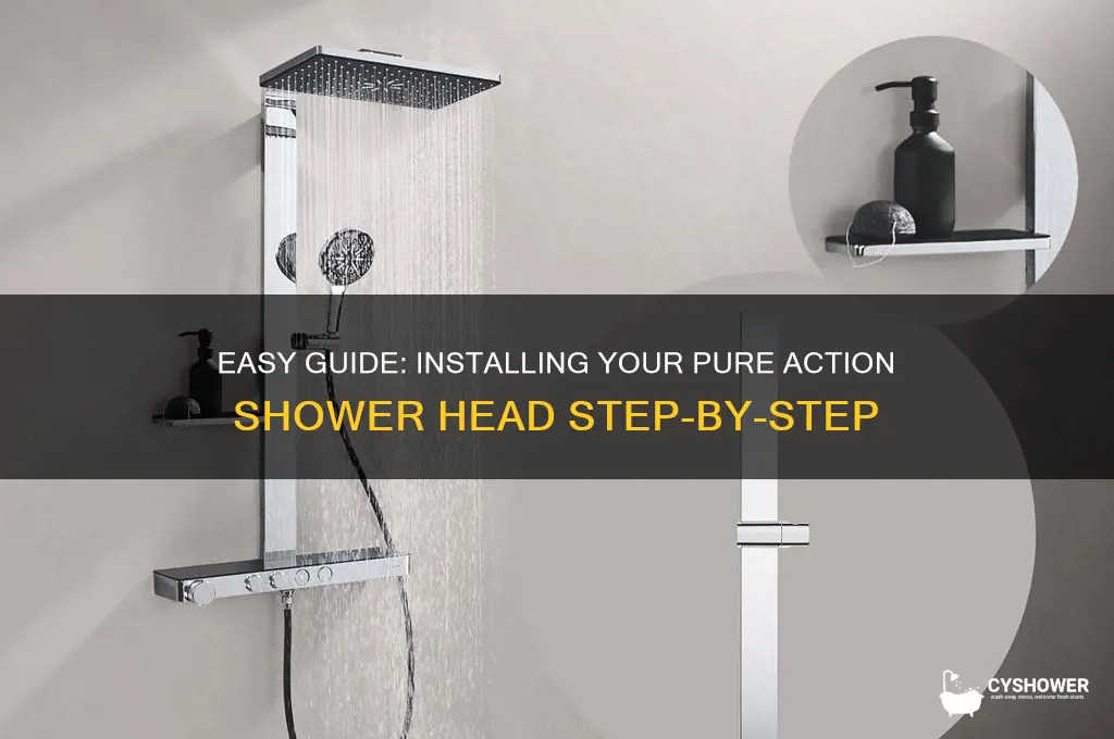 how to install pure action shower head