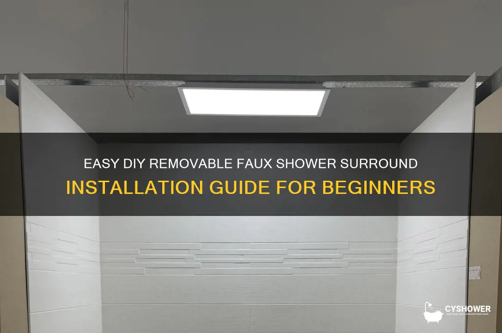 how to install removable faux shower surround