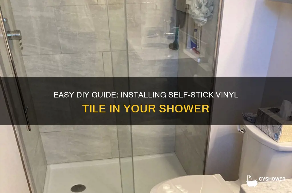 how to install self stick vinyl tile in shower