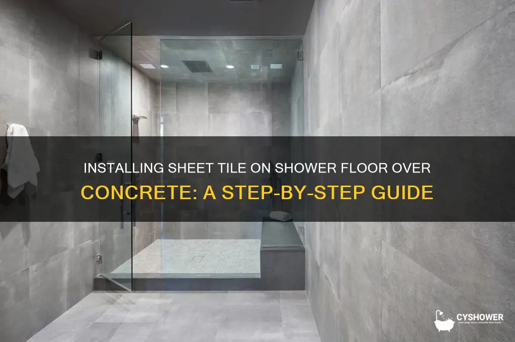 how to install sheet tile on shower floor over concrete