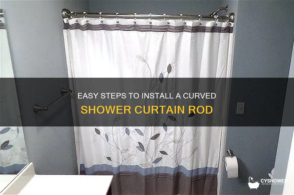 how to install shower curtain rod curved