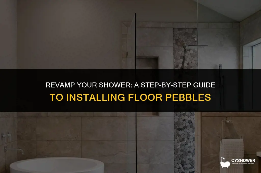 how to install shower floor pebbles