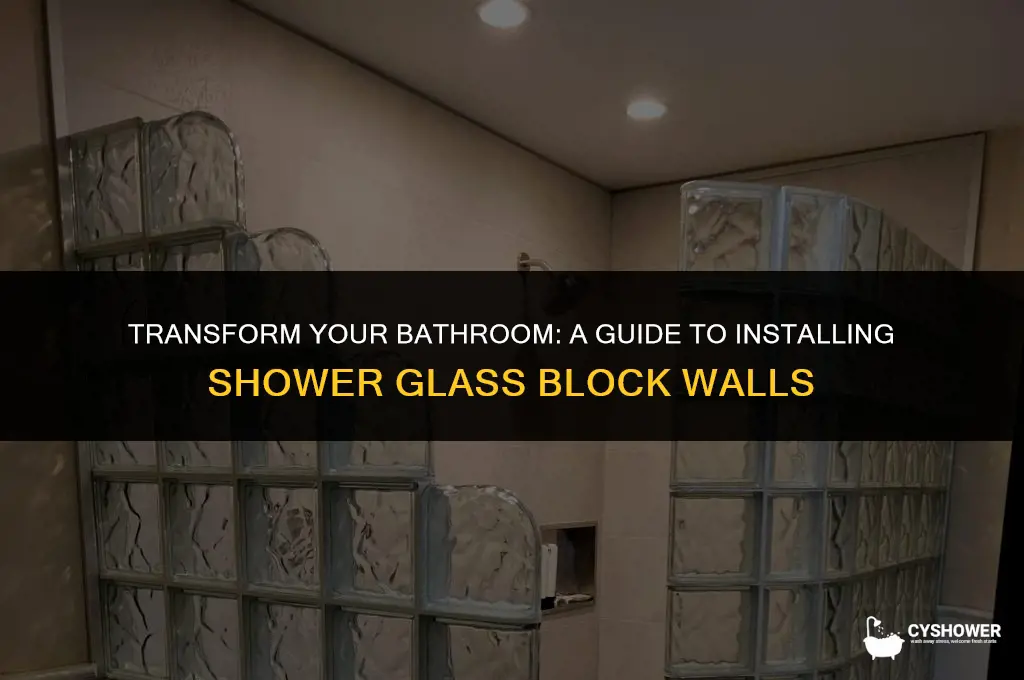 how to install shower glass block wall