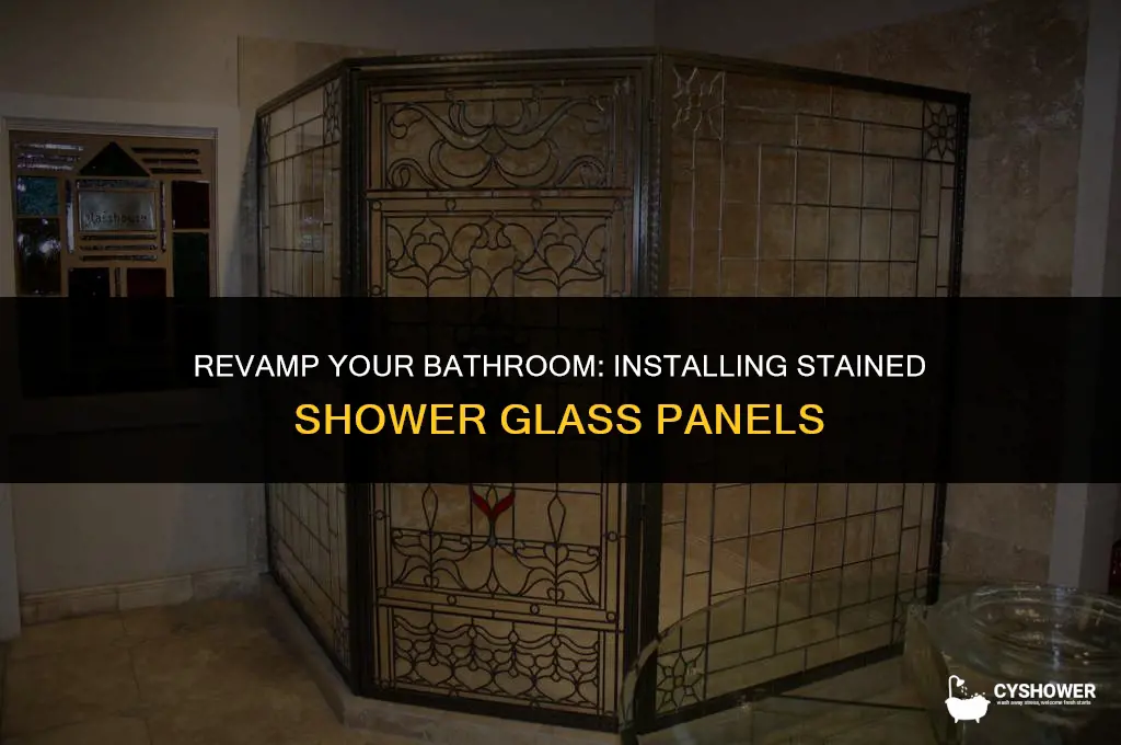 how to install shower glass panel stained