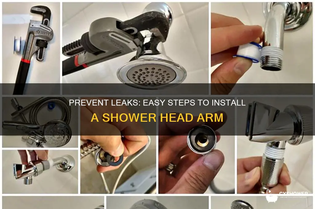 how to install shower head arm without leaks