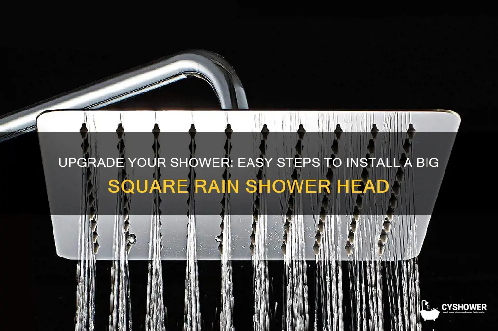 how to install shower head big square rain effect