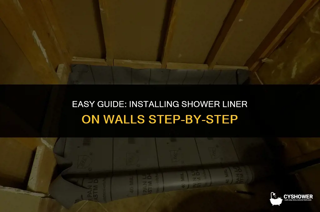 how to install shower liner to walls