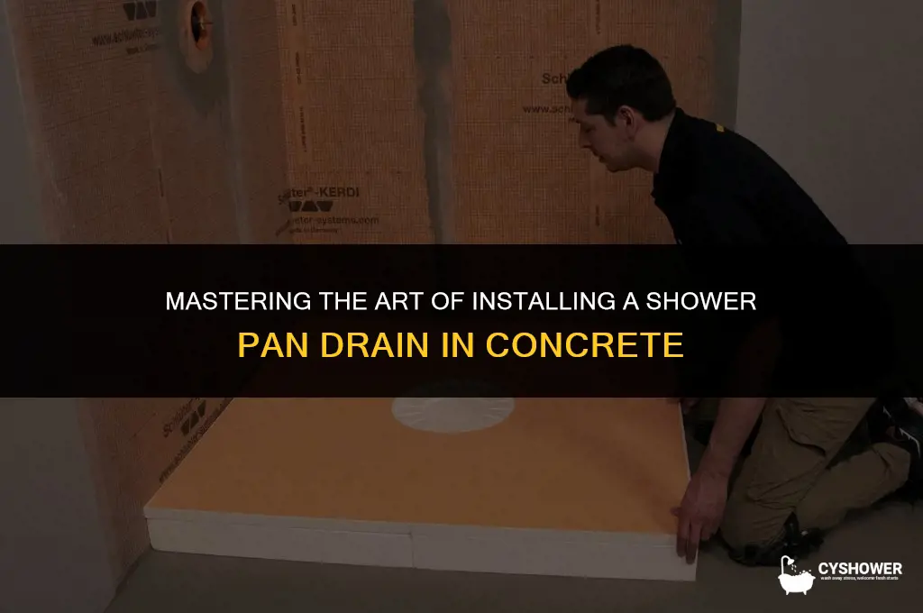 how to install shower pan drain in concrete floor